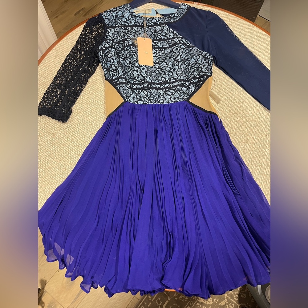 NWT ThreeFloor Blue and Black Lace DESIRE Dress